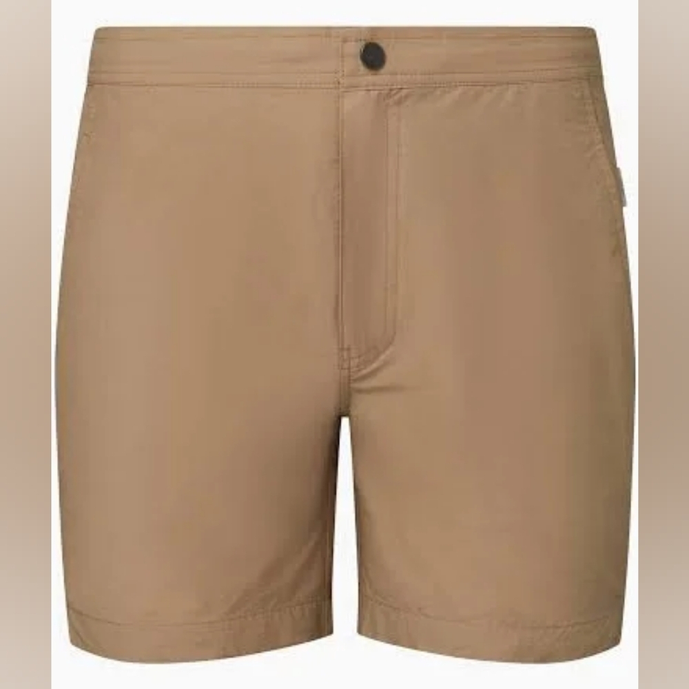 Onia Men's Calder 10" Swim Shorts Size‎ 36 Khaki Mesh Lining Drawstring Waist